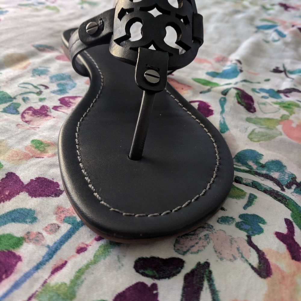 Tory Burch Dark Grey Miller Sandals - Picture 3 of 5